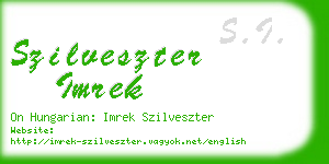 szilveszter imrek business card